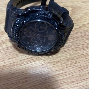 MICHAEL KORS ALL BLACK WITH RUBBER BAND WATCH